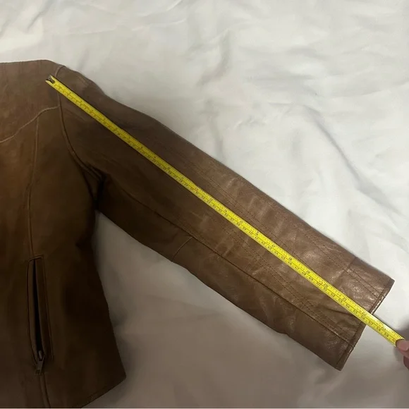 Juliano Celini Chic Brown Leather Jacket for Women size LG - Picture 11 of 16